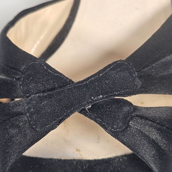 Prada Women Black Satin Heels 37 Minimalist Quiet Luxury Old Hollywood Glam - Picture 14 of 16